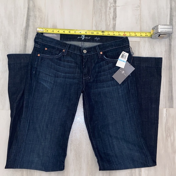 7 For All Mankind Dojo Flare, Blue 7 Pocket, Made in USA, 31x34, NWT $229 MSRP - Picture 4 of 13